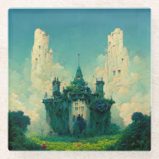 Verlaten Chateau Fantasy Sci-Fi Glazen Onderzetter (Voorkant)