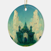 Verlaten Chateau Fantasy Sci-Fi Keramisch Ornament (Links)