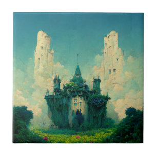 Verlaten Chateau Fantasy Sci-Fi Tegeltje