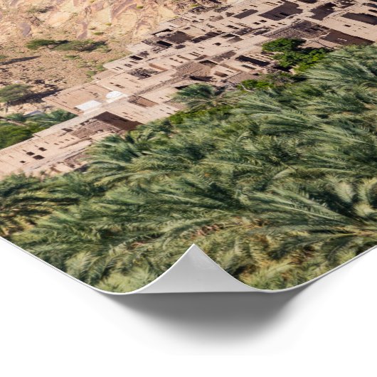 Verlaten dorp Birkat-Al-Mouz - Oman Poster (Hoek)