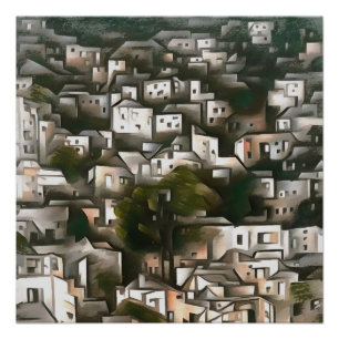 Verlaten dorp Kayakoy Fethiye landschapskunst Perfect Poster