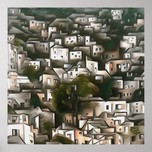 Verlaten dorp Kayakoy Fethiye landschapskunst Poster (Voorkant)