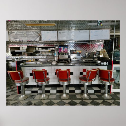 Verlaten Eetcafé Poster (Voorkant)