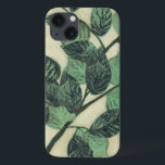Verlaten en vertakkingen op de achtergrond van Cre Case-Mate iPhone Case<br><div class="desc">Levendige groene bladeren en takken rusten op een crèmeachtergrond in deze afdruk van Jennifer Goldberger. Naarmate het seizoen verandert,  blijven de kleuren op deze bladeren hetzelfde,  wat een beetje consistentie in je leven brengt.</div>