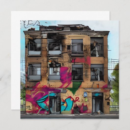 Verlaten gebouw Abstracte AI Art (Voorkant / Achterkant)