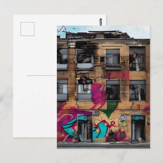 Verlaten gebouw Abstracte AI Art Briefkaart (Voorkant / Achterkant)