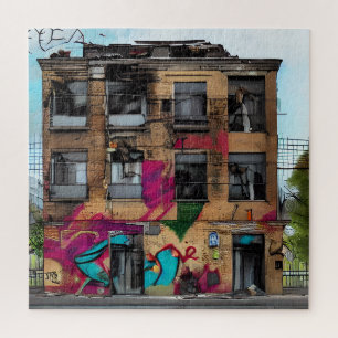 Verlaten gebouw Abstracte AI Art Legpuzzel