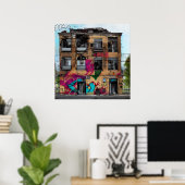 Verlaten Gebouw Abstracte AI Kunst Poster (Thuiskantoor)