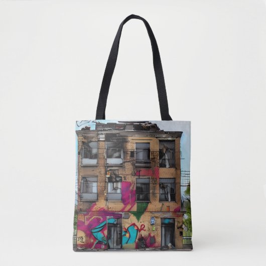 Verlaten Gebouw Abstracte AI Kunst Tote Bag (Voorkant)