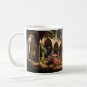 Verlaten gebouw in de fantasiewereld koffiemok (Links)