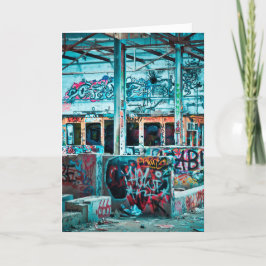 Verlaten gebouw nooit voelen alleen straat kunst kaart