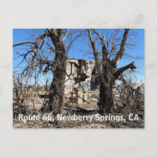 Verlaten gebouw, Route 66, Newberry Springs, CA Aankondigingskaart