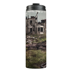 Verlaten gebouwen   Post-apocalyptische verwoestin Thermosbeker