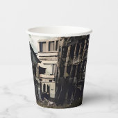 Verlaten gebouwen | Vernietiging na apocalyps Papieren Bekers (Achterkant)