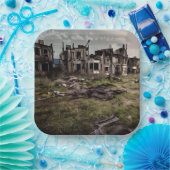 Verlaten gebouwen | Vernietiging na apocalyps Papieren Bordje (Feest)