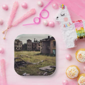 Verlaten gebouwen | Vernietiging na apocalyps Papieren Bordje (Feest)