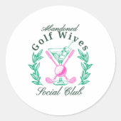Verlaten golf vrouwen sociale club ronde sticker (Voorkant)