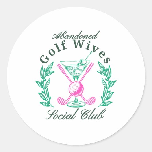 Verlaten golf vrouwen sociale club ronde sticker (Voorkant)