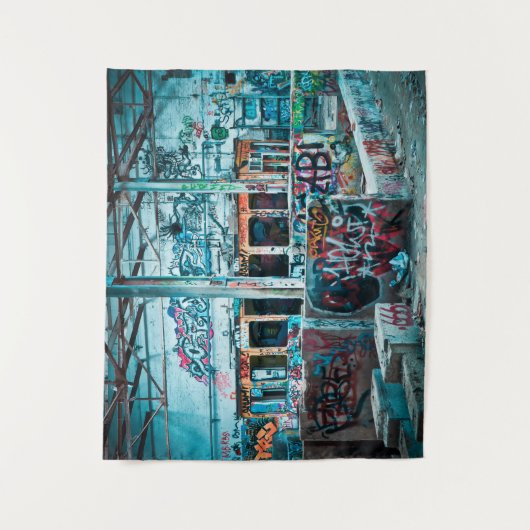 Verlaten Graffiti Art Lost Places Art Tapestry Wandkleed (Voorkant)
