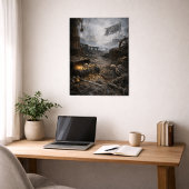 Verlaten haven — Poster met piratenhaven scène