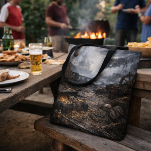 Verlaten haven — Poster met piratenhaven scène Tote Bag