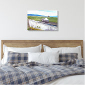verlaten houten vissersboten in Alaska Canvas Afdruk (Insitu (Slaapkamer))