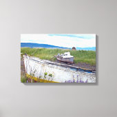 verlaten houten vissersboten in Alaska Canvas Afdruk (Voorkant)