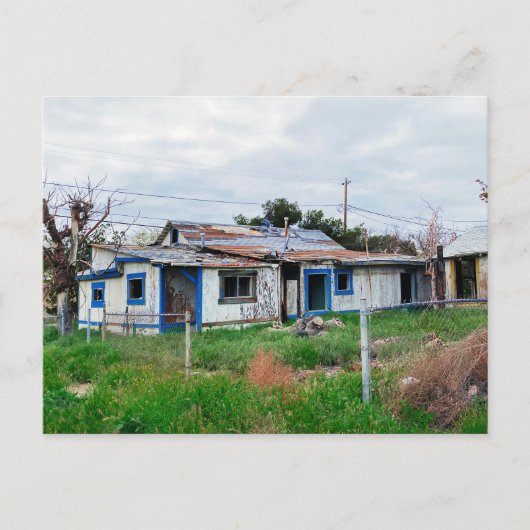 Verlaten huis briefkaart (Voorkant)