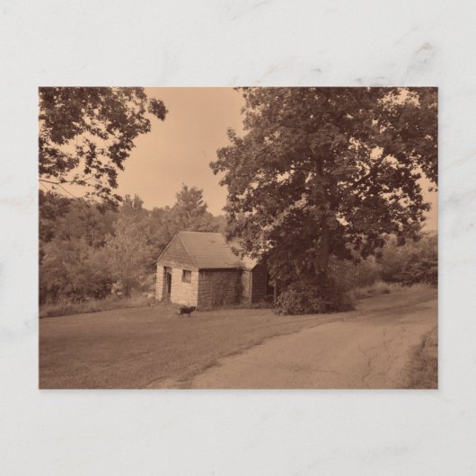 Verlaten huis briefkaart (Voorkant)