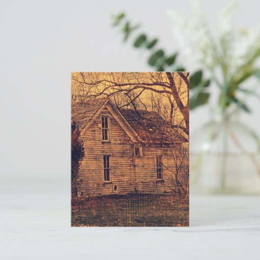 Verlaten huis briefkaart (Staand voorkant)