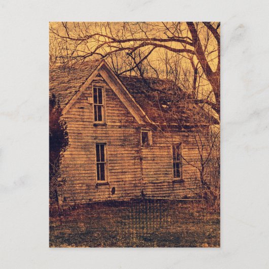 Verlaten huis briefkaart (Voorkant)