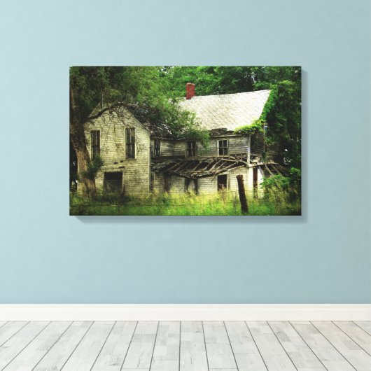 Verlaten huis canvas afdruk (Insitu (Houten vloer))