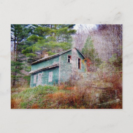 Verlaten Huis en Truck Digital Art Briefkaart (Voorkant)