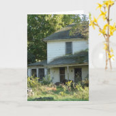 Verlaten huis, Halloween Kaart (Gele Bloem)