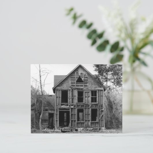 Verlaten huis in White Marsh Virginia Briefkaart (Staand voorkant)