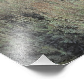 Verlaten huis met berglandschap foto afdruk (Hoek)