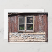 verlaten huis met bloemen op raam briefkaart (Voorkant / Achterkant)