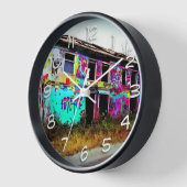 Verlaten huis met kleurrijke graffiti (Hoek)