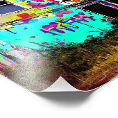 Verlaten huis met kleurrijke graffiti foto afdruk (Hoek)