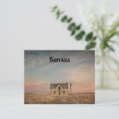 Verlaten huis op de wind geveegd Kansas Prairie Briefkaart (Staand voorkant)