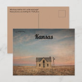 Verlaten huis op de wind geveegd Kansas Prairie Briefkaart (Voorkant / Achterkant)