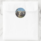 Verlaten huis ronde sticker (Tas)