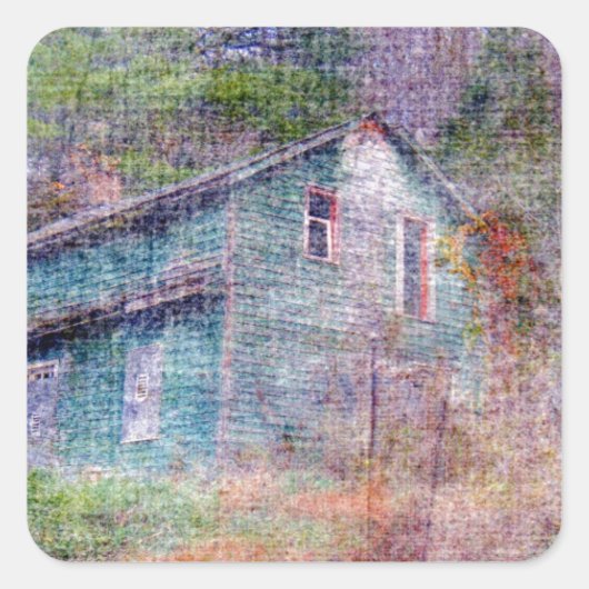 Verlaten huis vierkante sticker (Voorkant)