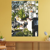 Verlaten huizen voor Abstracte kunst van Kayakoy Canvas Afdruk (Insitu (Woonkamer))