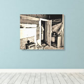 Verlaten interieur van een rustieke kamer canvas afdruk (Insitu (Houten vloer))