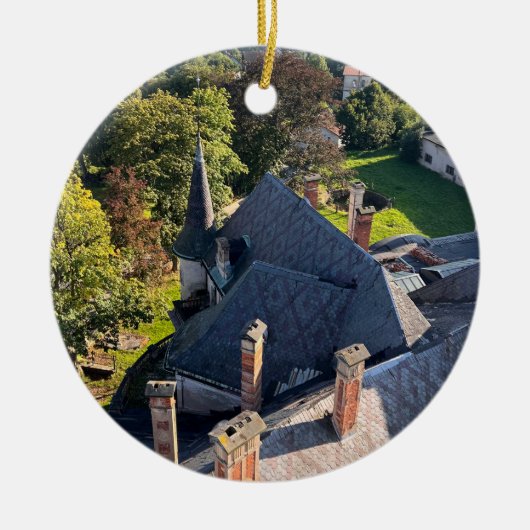 Verlaten kasteel keramisch ornament (Voorkant)
