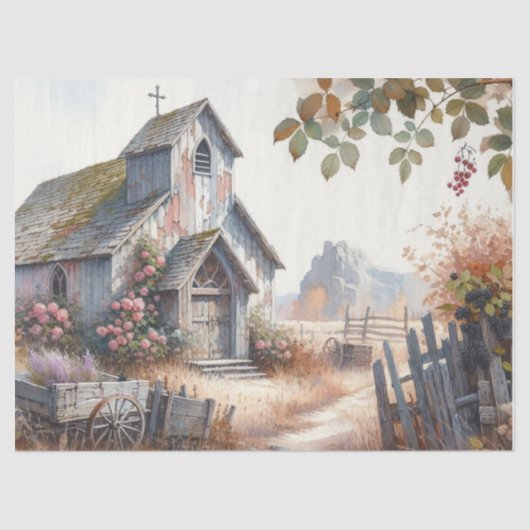 Verlaten Kerk 7 Weefselpapier Tissuepapier (Voorkant)