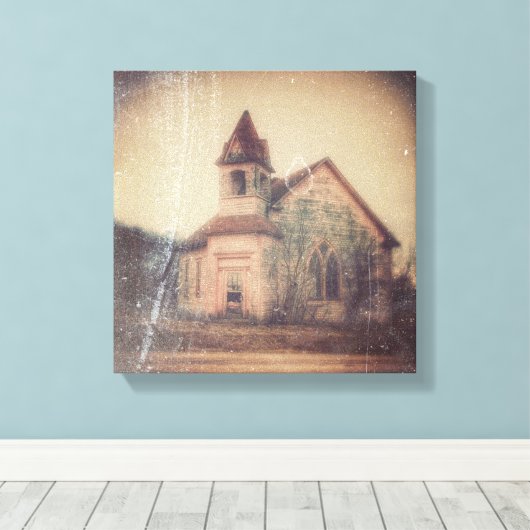 Verlaten kerk canvas afdruk (Insitu (Houten vloer))
