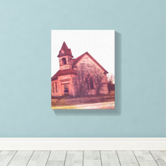 Verlaten kerk canvas afdruk (Insitu (Houten vloer))