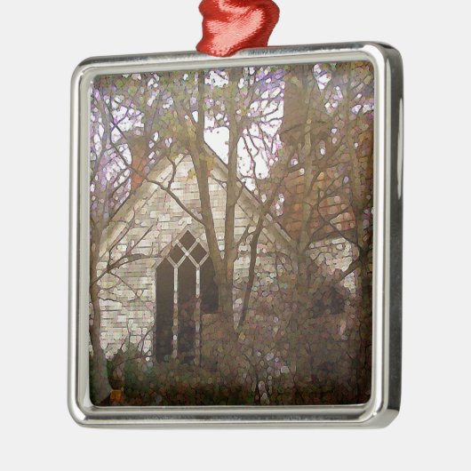 Verlaten kerk metalen ornament (Links)